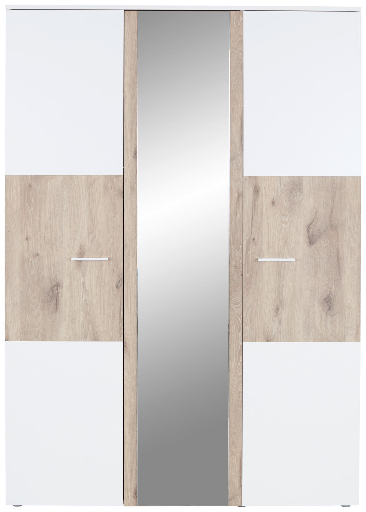 KLEIDERSCHRANK 135/195/60 cm 3-türig Weiß, Eichefarben  - Eichefarben/Weiß, KONVENTIONELL, Holzwerkstoff/Kunststoff (135/195/60cm) - MID.YOU