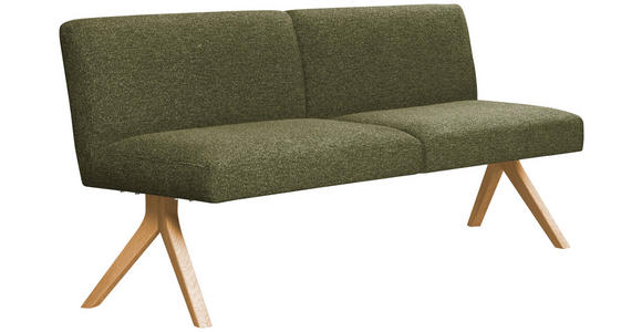 SITZBANK 160/85/69 cm  in Grün  - Eichefarben/Grün, KONVENTIONELL, Holz/Textil (160/85/69cm) - Linea Natura