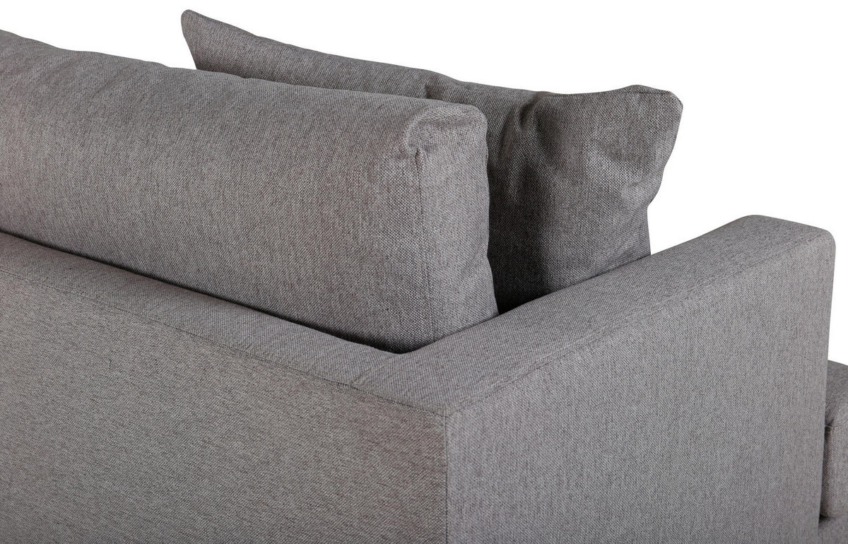 3-SITZER-SOFA Schwarz  - Schwarz/Grau, Design, Holz/Kunststoff (260/86/88cm) - Livetastic