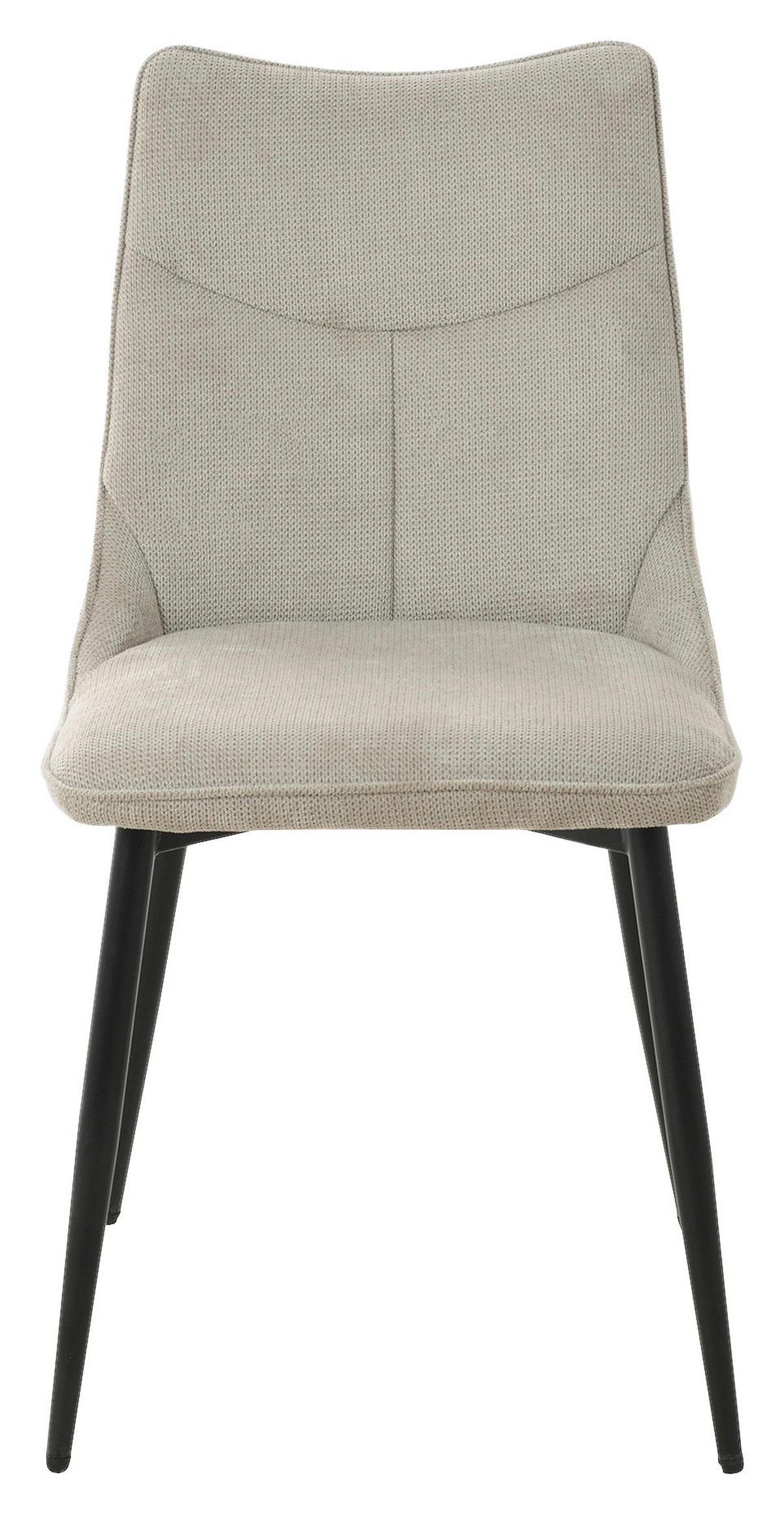 STUHL-SET 2 Stück  in Stahl Webstoff Metall, Textil  - Taupe/Schwarz, Design, Textil/Metall (59/88/47cm) - MID.YOU
