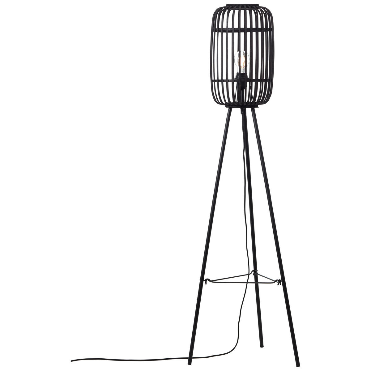 STEHLEUCHTE 45/130 cm    - Schwarz, Design, Holz/Metall (45/130cm) - Brilliant