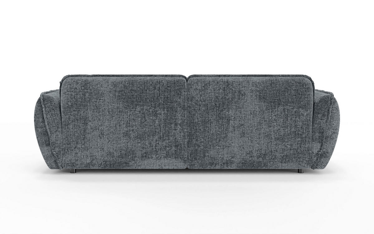 ECKSOFA Nelia in Chenille Dunkelgrau  252/155 cm  - Dunkelgrau/Schwarz, Design, Kunststoff/Textil (252/155cm) - P & B