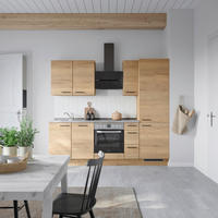 KÜCHENBLOCK Structura 240 cm  in Eichefarben, Schieferfarben  - Schieferfarben/Eichefarben, MODERN, Holzwerkstoff/Metall (240cm) - Nobilia