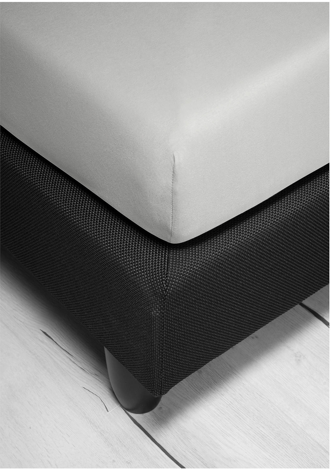 SPANNBETTTUCH Jersey - Silberfarben, KONVENTIONELL, Textil (100/200cm) - Bierbaum