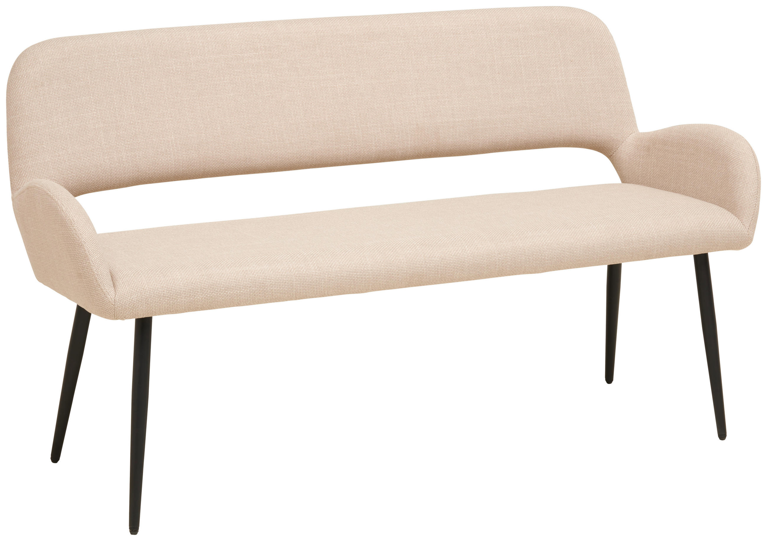 LAVICA, topoľ, béžová - čierna/béžová, Lifestyle, kov/drevo (150/83/63cm) - MID.YOU