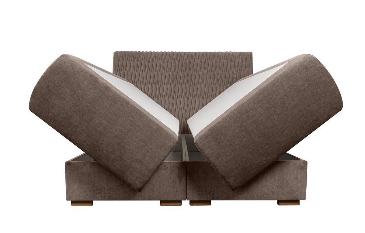 Boxspring, 160/200 cm, maro - maro, Basics, lemn/textil (160/200cm)