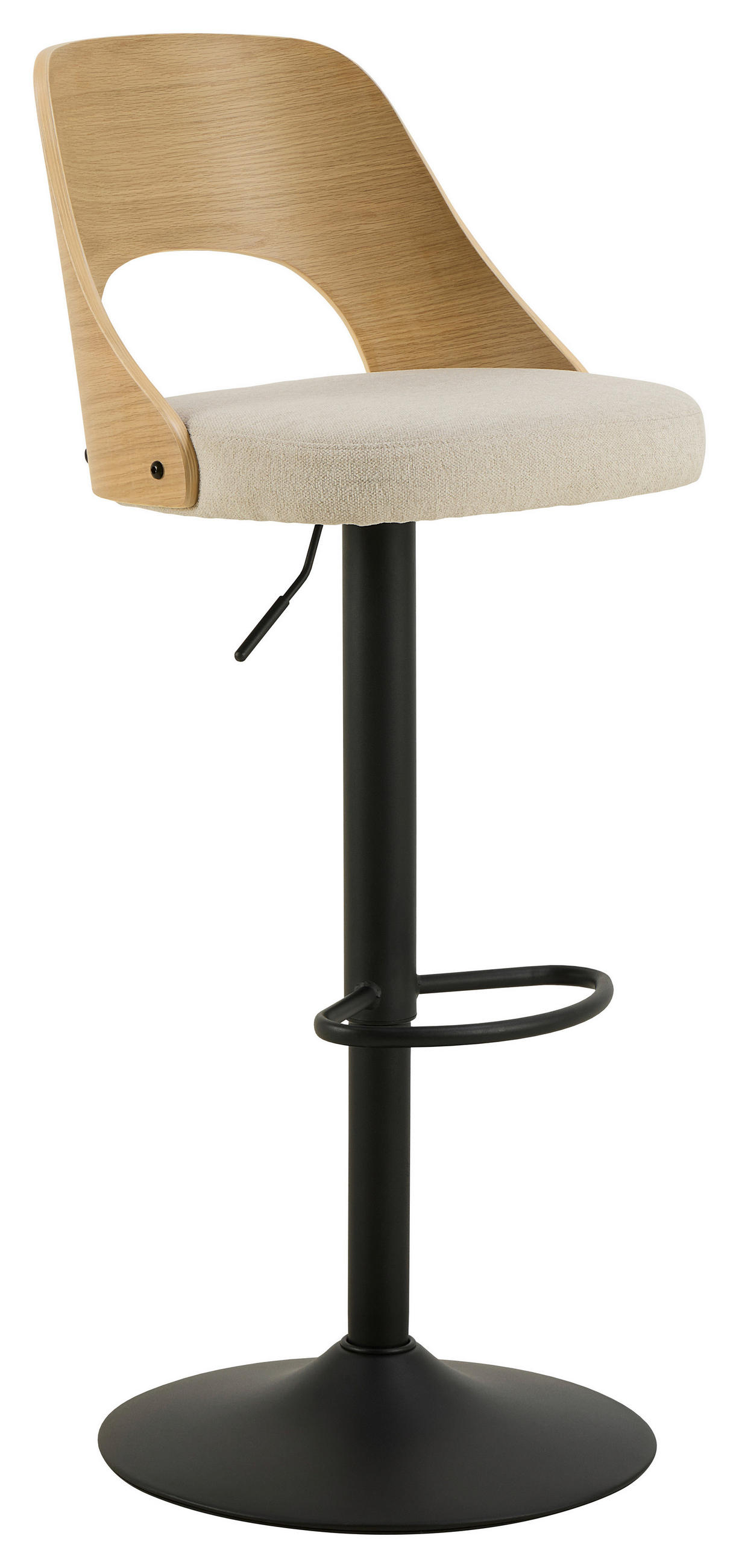 BARHOCKER in Metall, Textil, Holzwerkstoff Beige  - Beige/Schwarz, Modern, Holzwerkstoff/Textil (47/113/50,5cm) - MID.YOU