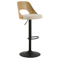 BARHOCKER in Metall, Textil, Holzwerkstoff Beige  - Beige/Schwarz, Modern, Holzwerkstoff/Textil (47/113/50,5cm) - MID.YOU