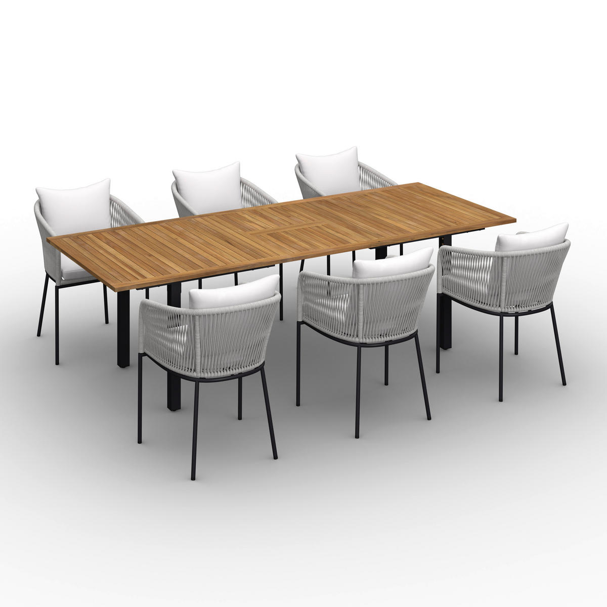 GARNITURA ZA BAŠTU  - boja akacije/siva, Moderno, drvo/metal - Bessagi Garden