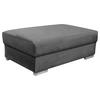 HOCKER Velours Grau  - Wengefarben/Dunkelgrau, LIFESTYLE, Holz/Textil (120/44/75cm) - Carryhome