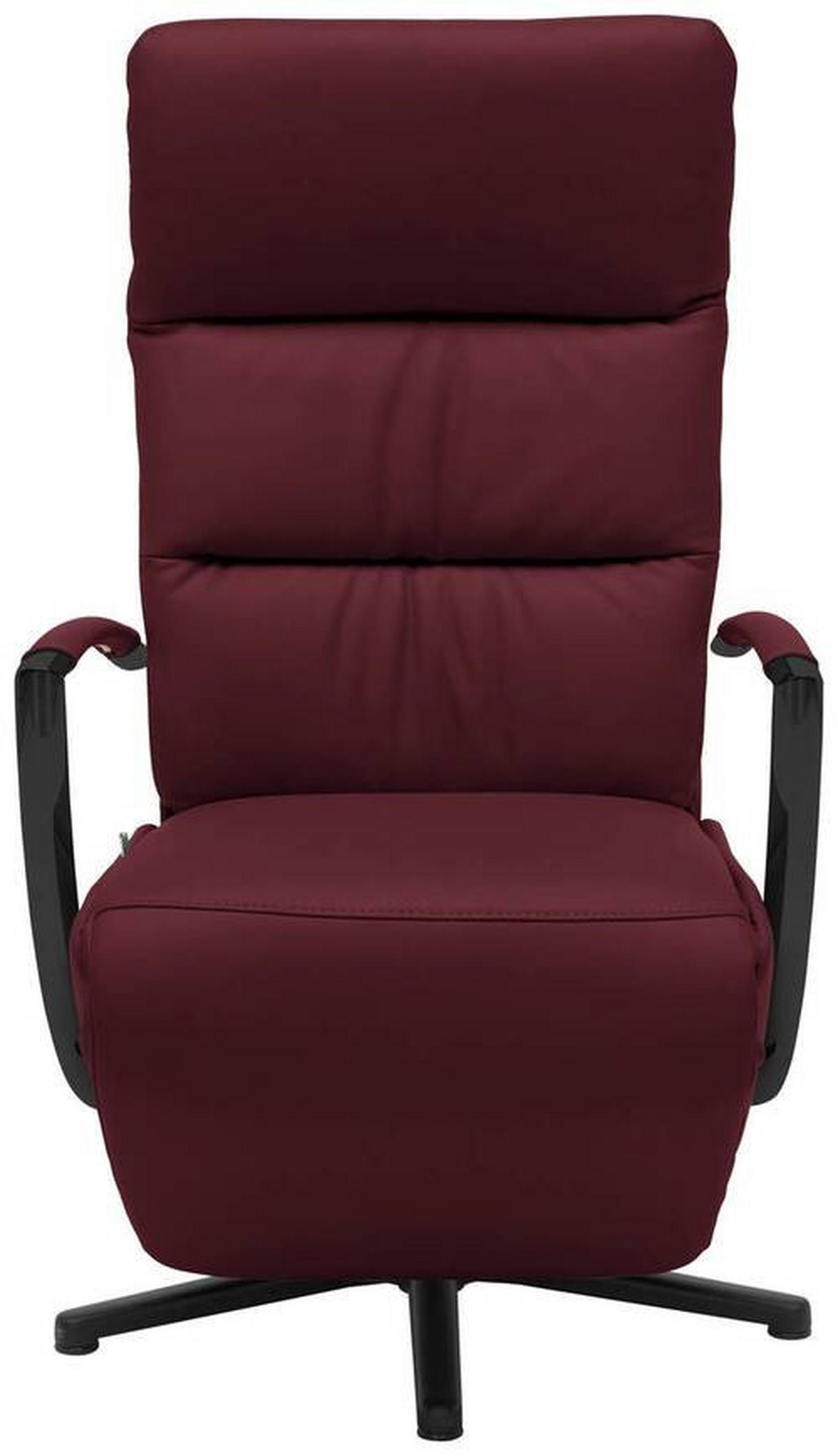 RELAXSESSEL Leder Weinrot  - Weinrot/Schwarz, Design, Leder/Metall (64/112/80cm) - Cantus