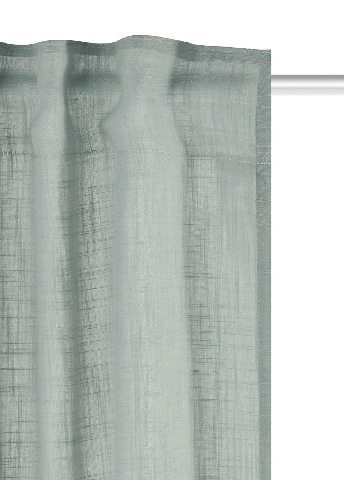 FERTIGVORHANG halbtransparent  - Salbeigrün, Basics, Textil (140/245cm)