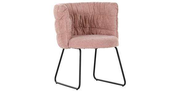 STUHL  Stoffauswahl Flachgewebe  - Schwarz/Rosa, Basics, Textil/Metall (62/80/62cm) - Carryhome