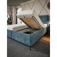 POLSTERBETT 180/200 cm,  in Blau, Bettkasten, Lattenroste, Matratzen, H2 + H3 = mittel + fest  - Blau/Anthrazit, Design, Holz/Textil (180/200cm) - Voleo