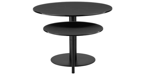 COUCHTISCH in Metall, Glas 87,5/65/45 cm  - Schwarz, Design, Glas/Metall (87,5/65/45cm) - Carryhome