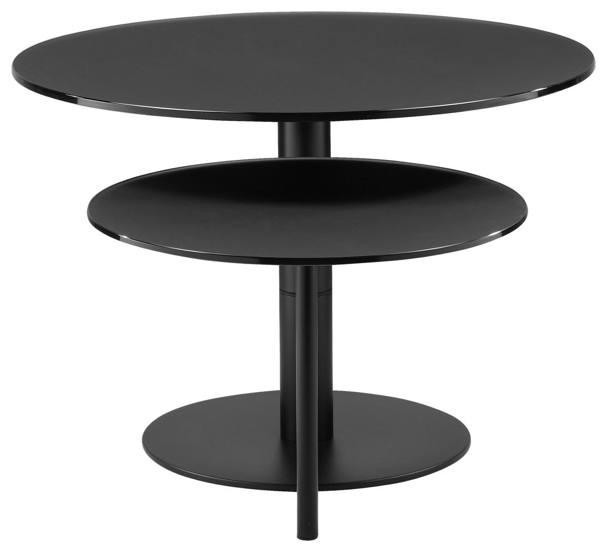 COUCHTISCH in Metall, Glas 87,5/65/45 cm  - Schwarz, Design, Glas/Metall (87,5/65/45cm) - Carryhome