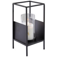 WINDLICHT Klar, Schwarz  - Klar/Schwarz, Trend, Glas/Metall (13/25,5/13cm) - Ambia Home