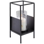 WINDLICHT Klar, Schwarz  - Klar/Schwarz, Trend, Glas/Metall (13/25,5/13cm) - Ambia Home