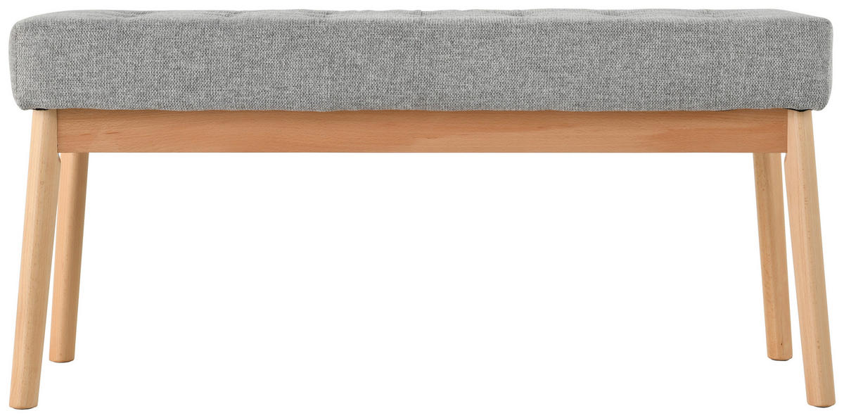 GARDEROBENBANK - Eichefarben/Grau, Design, Holz/Textil (100/48/36cm) - MID.YOU