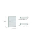 KOMMODE , 75/99/35 cm, 4 Schublade(n)  - Silberfarben/Hellgrau, Trend, Holzwerkstoff/Kunststoff (75/99/35cm) - Carryhome