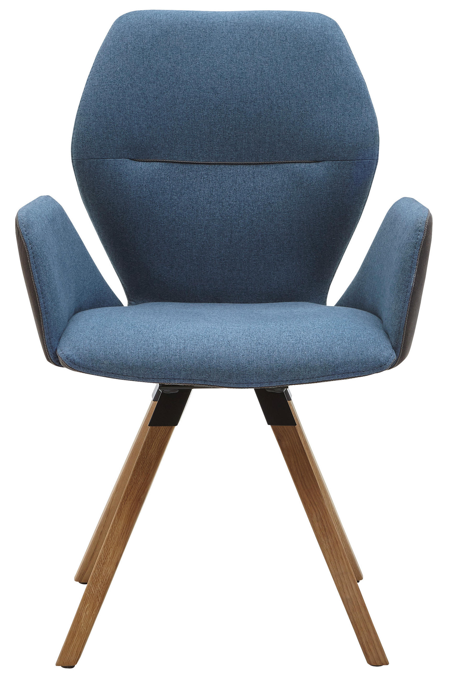ARMLEHNSTUHL  in Mikrofaser  - Blau/Wildeiche, Design, Holz/Textil (62/91/59cm) - Valnatura