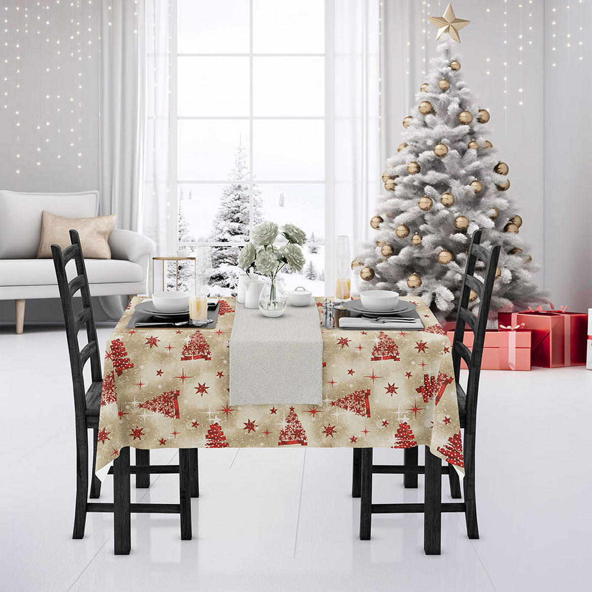 NADSTOLNJAK CHRIS EXCLUSIVE  - srebrne boje/bež, Konvencionalno, tekstil (40/140cm) - X-Mas
