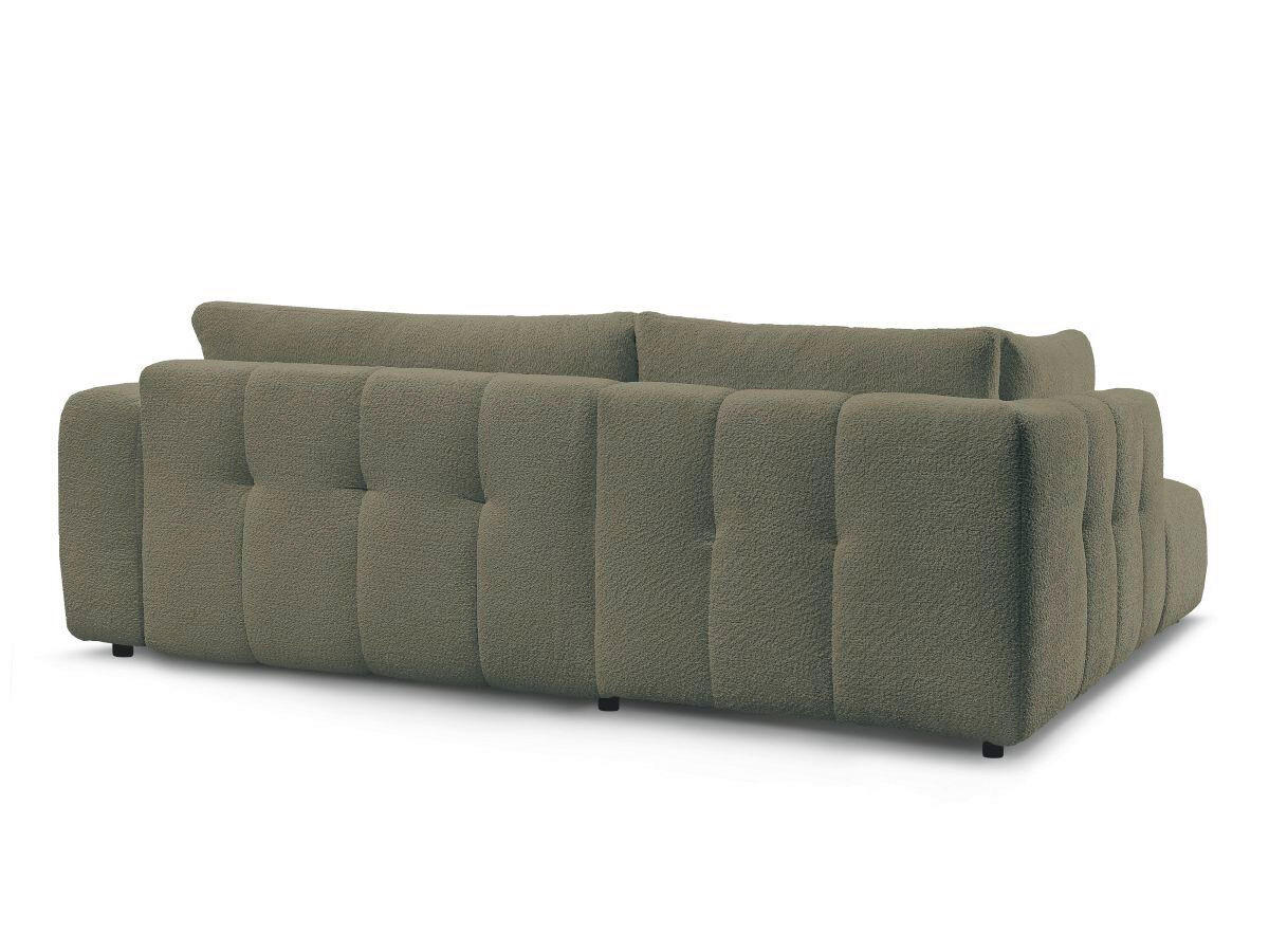 ECKSCHLAFSOFA FUJI Bouclé Grün  inkl.  - Schwarz/Grün, MODERN, Kunststoff/Textil (204/282cm)