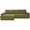 ECKSOFA in Samt Grün  195/293 cm  - Silberfarben/Grün, Design, Holz/Textil (195/293cm) - Cantus