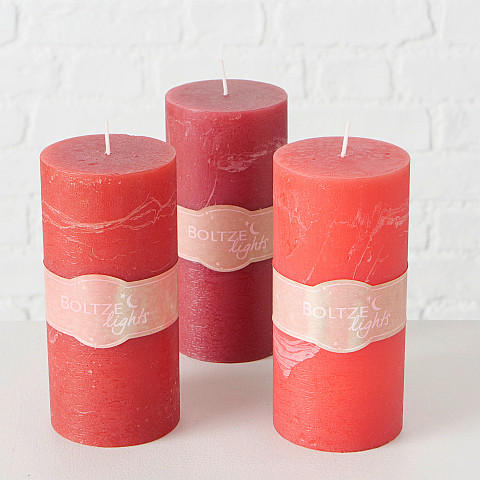 SVEČA - rdeča/svetlo rdeča, Basics (15cm)