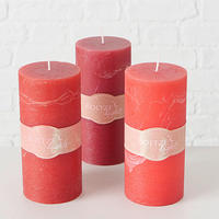 SVEČA - rdeča/svetlo rdeča, Basics (15cm)