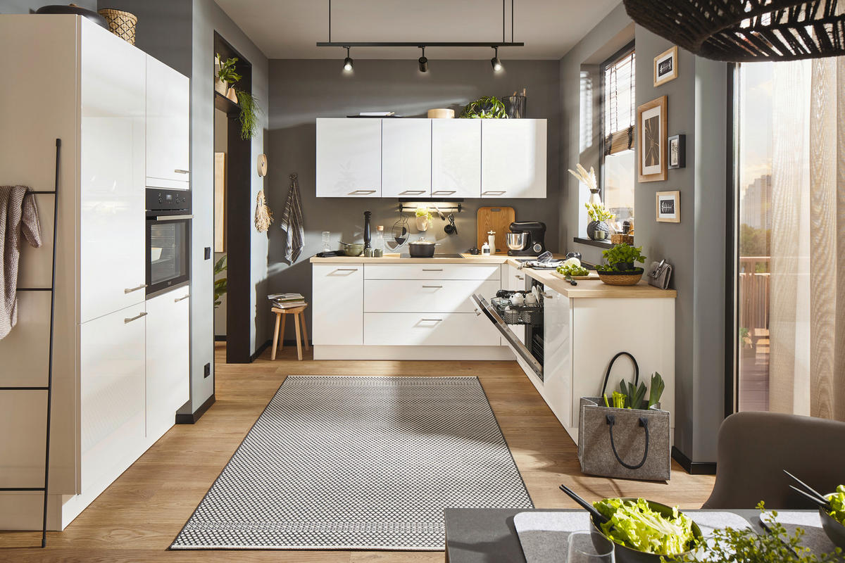 EINBAUKÜCHE   - Weiss, Design, Holzwerkstoff - Celina