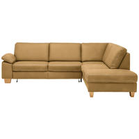 ECKSOFA  in Echtleder Currygelb  274/235 cm  - Currygelb/Eichefarben, KONVENTIONELL, Leder/Holzwerkstoff (274/235cm) - Beldomo Premium