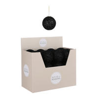 KUGLA ZA JELKU - crna, Osnovno, plastika (8/8cm) - X-Mas