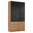 KLEIDERSCHRANK  in Dunkelgrau, Eiche Artisan  - Dunkelgrau/Silberfarben, Design, Holzwerkstoff/Kunststoff (91/197/54cm) - Carryhome