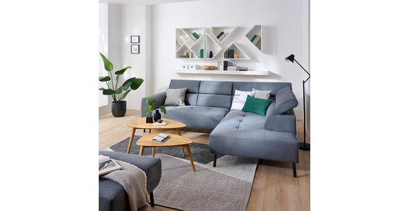 ECKSOFA in Feincord Anthrazit 280/205 cm - Anthrazit/Schwarz, Design, Textil/Metall (280/205cm) - Xora