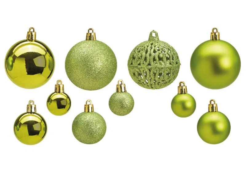 CHRISTBAUMKUGEL-SET 50-teilig  - Grün, Basics, Kunststoff (17,7/22,8/12,0cm) - X-Mas