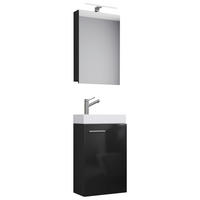 GÄSTBADRUM 40 cm  - vit/svart, Modern, trämaterial/keramik (40cm) - MID.YOU