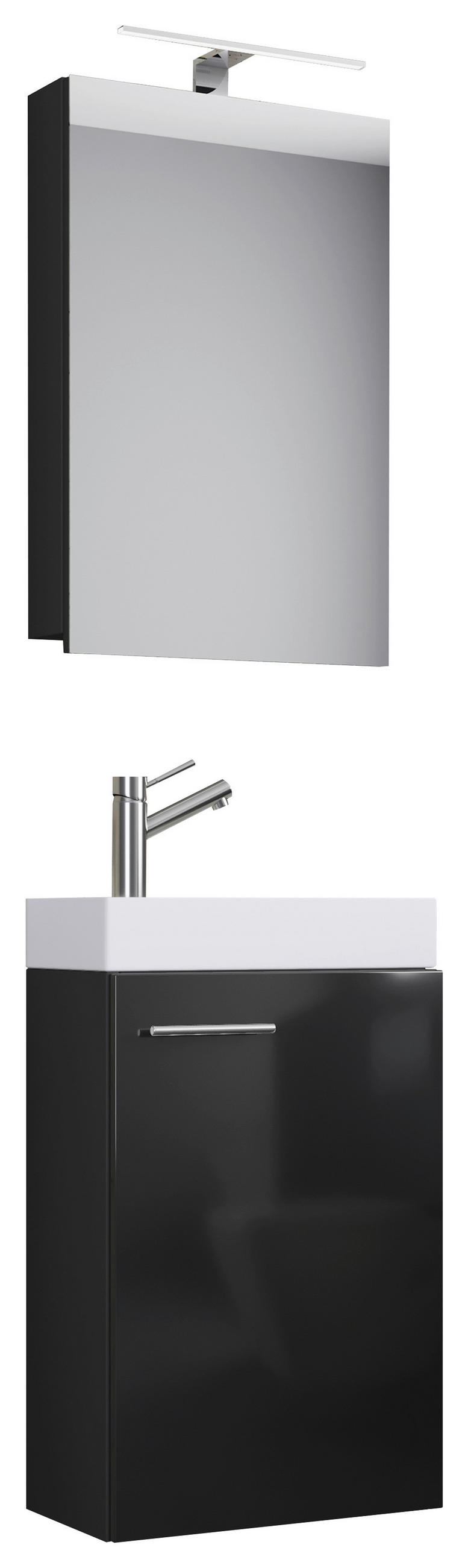 GÄSTBADRUM 40 cm  - vit/svart, Modern, trämaterial/keramik (40cm) - MID.YOU