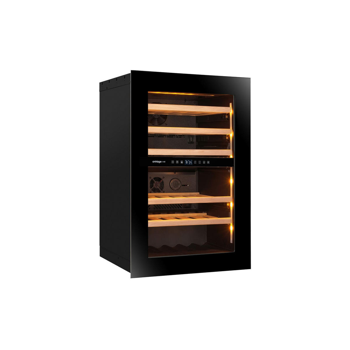 WEINKÜHLSCHRANK AVI88PLATINUM  - Schwarz, Basics, Glas/Holz (59,0/88,5/56,5cm)