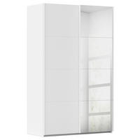 SCHWEBETÜRENSCHRANK 137/223/68 cm 2-türig Weiß  - Weiß, Design, Glas/Holzwerkstoff (137/223/68cm) - Novel