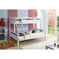 ETAGENBETT 140/200 cm,  in Weiß, Absturzsicherung, Leiter  - Weiß, MODERN, Holz (140/200cm) - MID.YOU