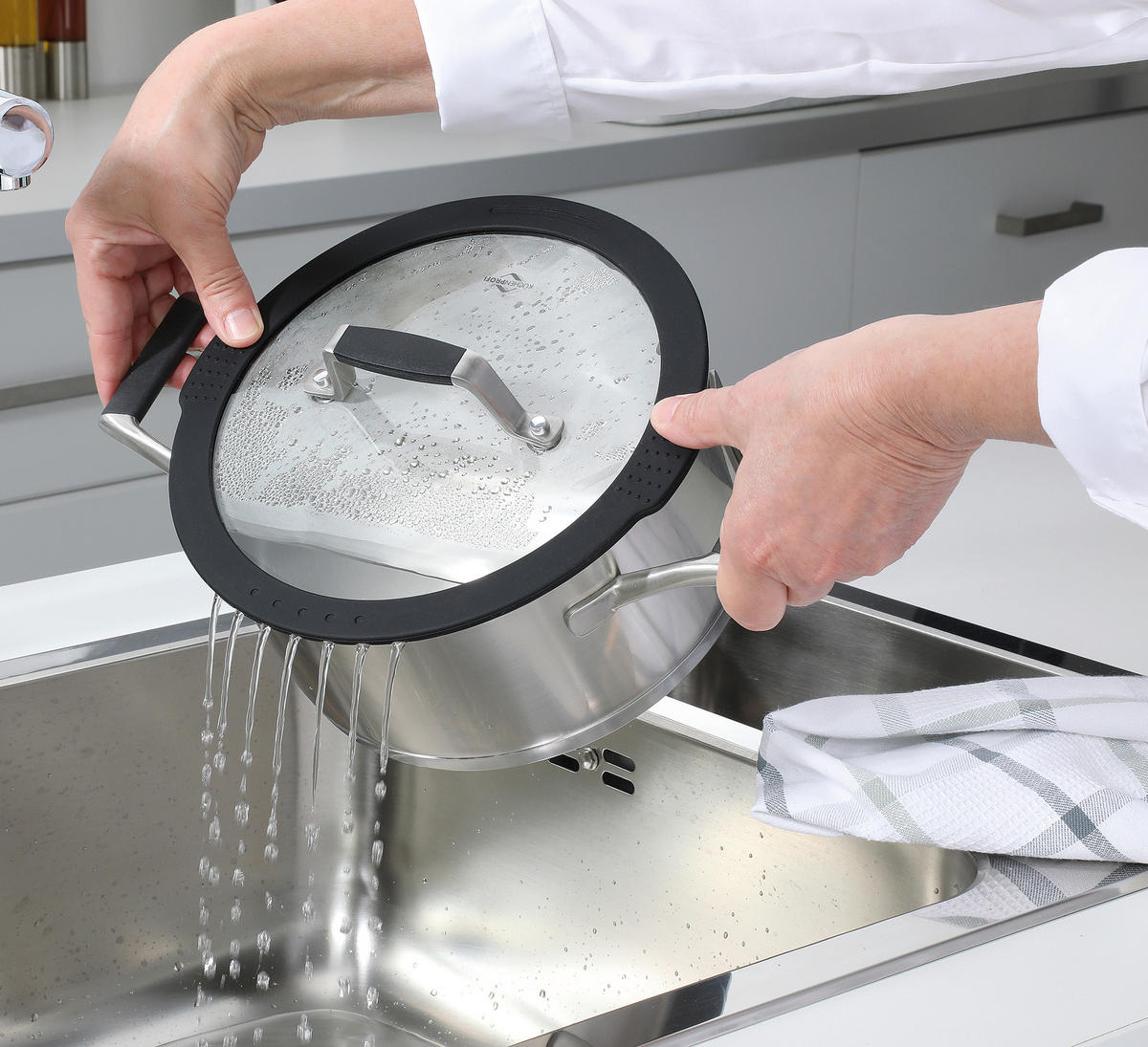 KOCHTOPFSET COMO  - Transparent/Silberfarben, Basics, Glas/Kunststoff - KÜCHENPROFI