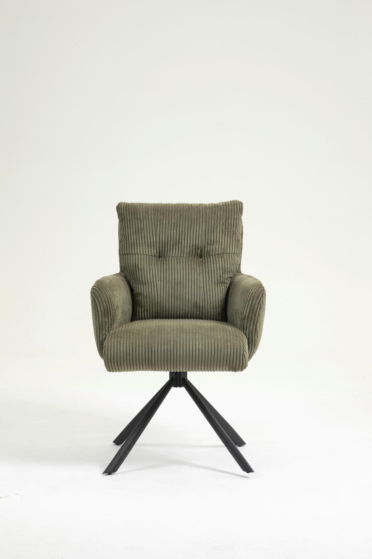 ARMLEHNSTUHL  in Eisen Cord  - Schwarz/Grün, KONVENTIONELL, Textil/Metall (60/95/67cm) - MID.YOU