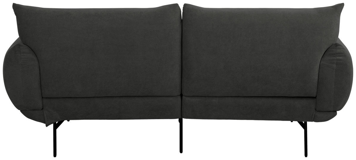 SOFA Mikrofaser Anthrazit  - Anthrazit/Schwarz, Trend, Textil/Metall (185/77/83cm) - P & B