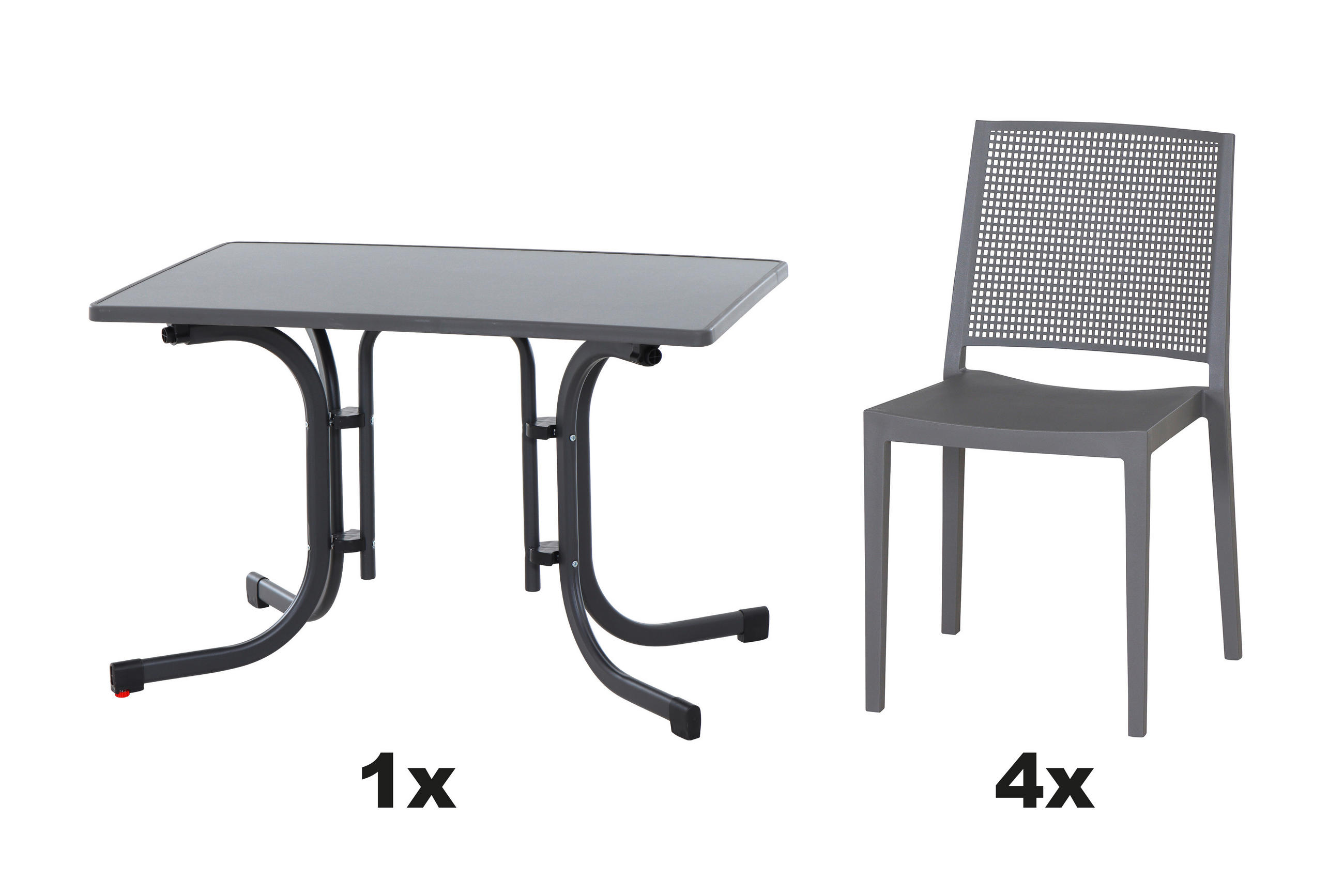 GARTENGARNITUR 3-teilig  - Grau, Basics, Holzwerkstoff/Kunststoff (70/80/110cm) - Siena Garden
