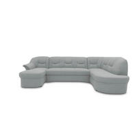 WOHNLANDSCHAFT Mintgrau Mikrofaser  - Mintgrau/Schwarz, KONVENTIONELL, Kunststoff/Textil (146/295/180cm) - MID.YOU