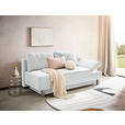 SCHLAFSOFA Flachgewebe Creme  - Chromfarben/Creme, Design, Holz/Textil (205/77-93/99cm) - Novel