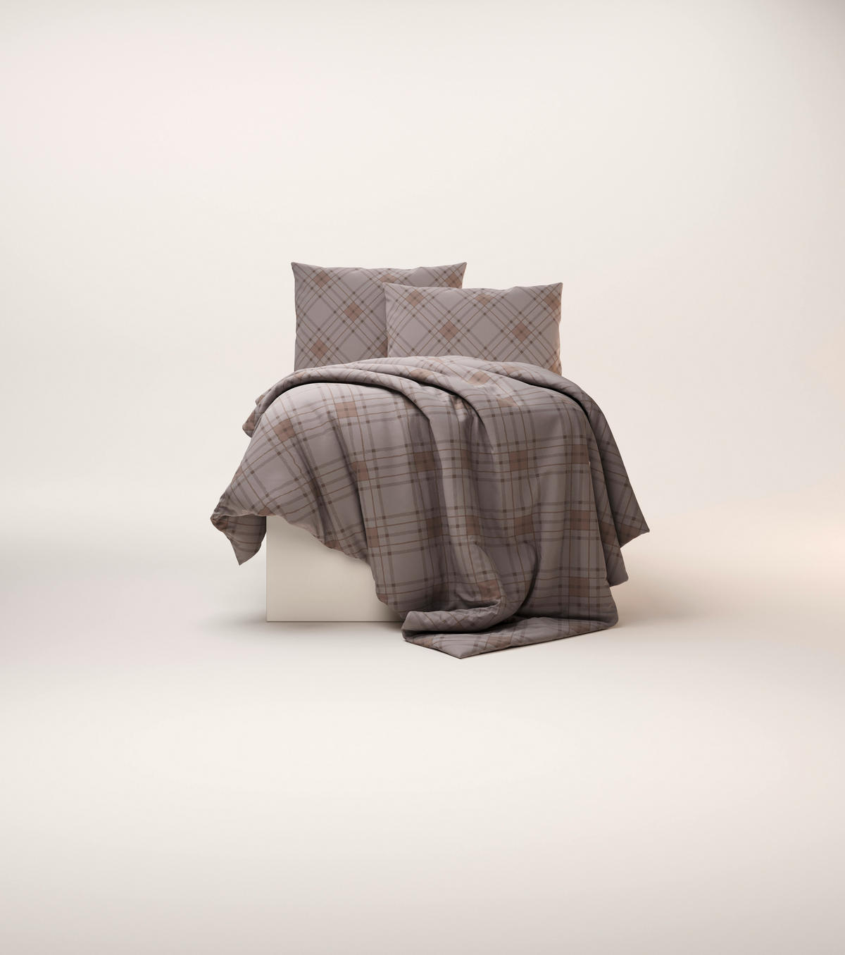 BETTWÄSCHESET 2-teilig Satin 160/210 cm  - Taupe, Design, Textil (160/210cm) - Ambia Home