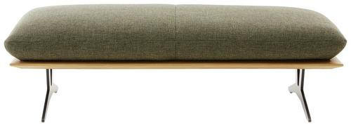 TABURETOVÁ LAVICE, dřevo, textil, 150/43/60 cm - černá/zelená, Design, kov/dřevo (150/43/60cm) - Dieter Knoll