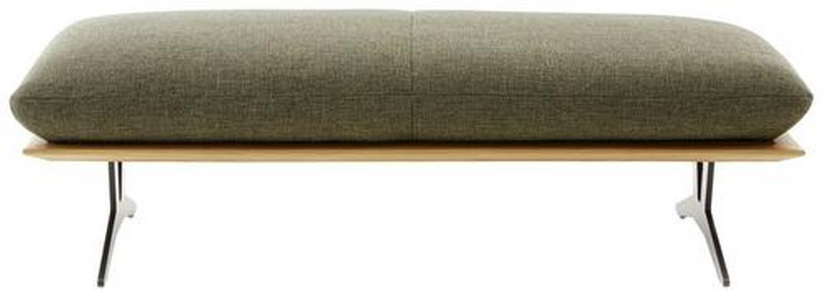 DLHÁ TABURETKA, drevo, textil, 150/43/60 cm - čierna/zelená, Design, kov/drevo (150/43/60cm) - Dieter Knoll